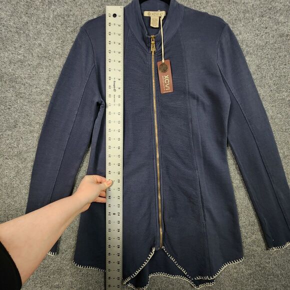 NWT XCVI Blue 13177 Katerin Blanket Hem Long Sleeve Full Zip Jacket SIZE SMALL - Picture 7 of 16